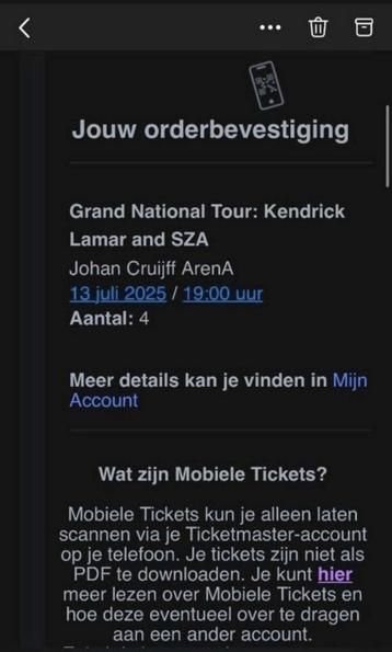 Kendrick lamar tickets 4!! beschikbaar voor biedingen