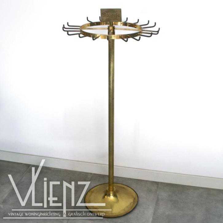 Vintage, midcentury messing kapstok, winkelrek, Dobrefa, Verzamelen, Retro, Huis en Inrichting, Ophalen