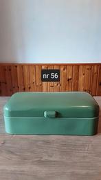 EMAILLE RESEDA GROENE BROODTROMMEL., Antiek en Kunst, Ophalen of Verzenden