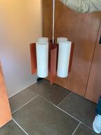 Fraaie vintage hanglamp van teak en kunststof, Vintage, Ophalen of Verzenden, Zo goed als nieuw, Metaal