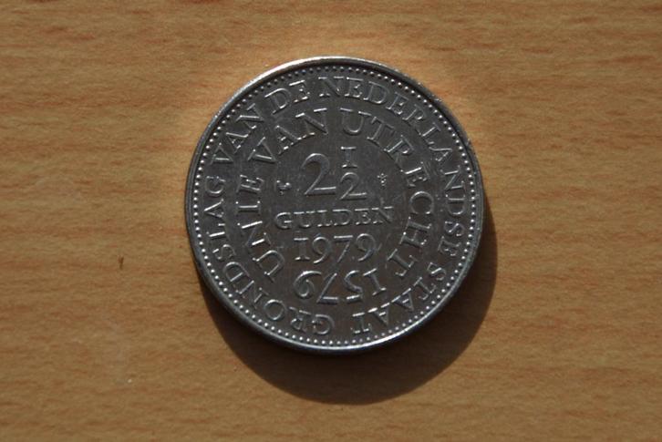 Munt 2,5 gulden 2½ Nederland Unie van Utrecht 400 jaar 1979, Postzegels en Munten, Munten | Nederland, 2½ gulden, Koningin Juliana