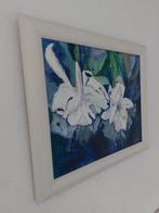 Schilderij witte lelies, Huis en Inrichting, 50 tot 75 cm, Ophalen of Verzenden, Zo goed als nieuw, Schilderij
