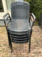 Karwei tuinstoel 6stuks, Tuin en Terras, Tuinstoelen, Gebruikt, Metaal, Stapelbaar, Ophalen