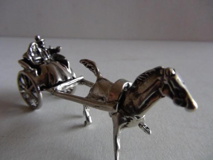 Miniatuur zilver DL11 koets + paard zilveren miniaturen, Antiek en Kunst, Antiek | Goud en Zilver, Zilver, Verzenden