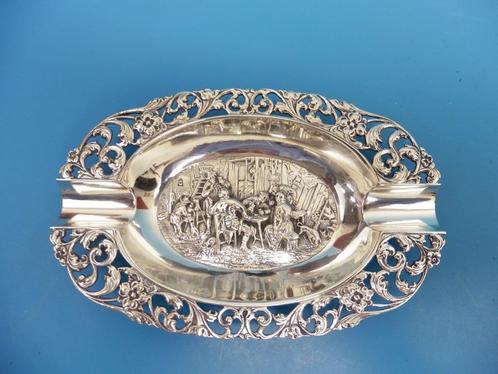Zilveren asbak "Herberg"                                 Z87, Antiek en Kunst, Antiek | Goud en Zilver, Zilver, Ophalen of Verzenden