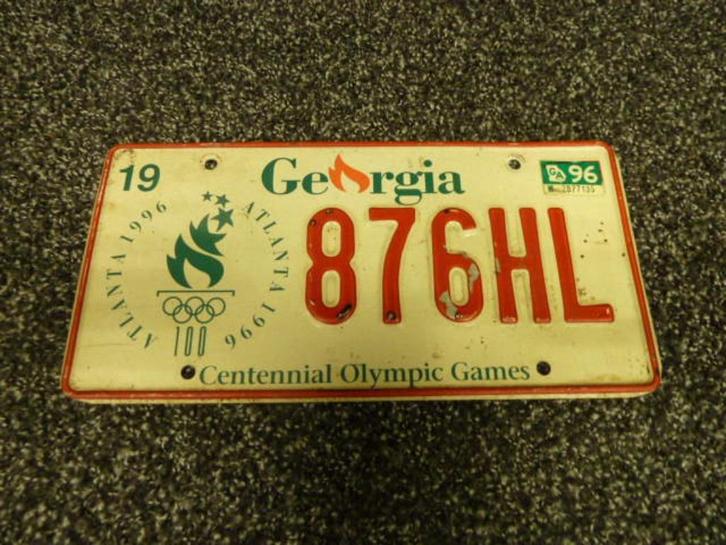Kentekenplaat licenseplate Georgia Olympic Games USA, Verzamelen, Automerken, Motoren en Formule 1, Gebruikt, Auto's, Verzenden