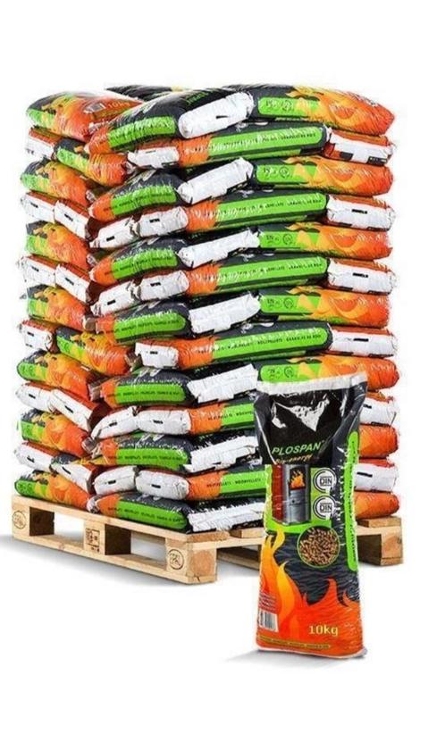 Plospan houtpellets mix (bruin) EN/Plus A1, Tuin en Terras, Haardhout, Blokken, Overige houtsoorten, 6 m³ of meer, Ophalen of Verzenden