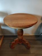 Ronde teakhouten bijzettafel, Huis en Inrichting, Tafels | Bijzettafels, Ophalen, Minder dan 55 cm, Gebruikt, Rond