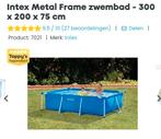 Intex zwembad met 6m3 zandfilterpomp in zeer goede staat., Ophalen, Gebruikt, 200 tot 400 cm, Rechthoekig