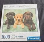 Puzzel 3 honden /labradors clementoni 1000 stukjes, Ophalen of Verzenden, 500 t/m 1500 stukjes, Nieuw, Legpuzzel