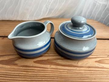 Retro vintage Boch la Louviere suiker en melk Oslo blauw 