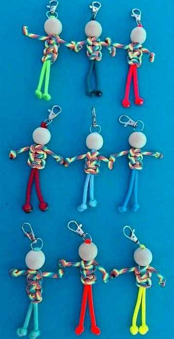 Gelukspoppetjes sleutelhangers UNIEK en handgemaakt.  beschikbaar voor biedingen