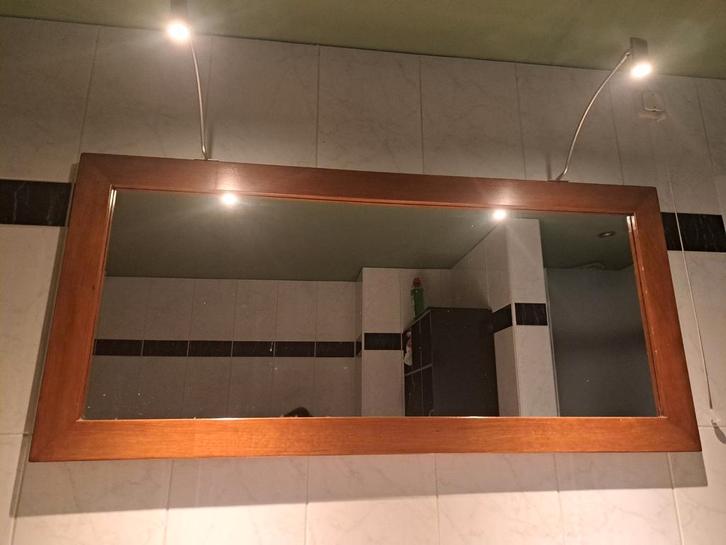 Houten Spiegel Rechthoekig 130x60 cm, Huis en Inrichting, Woonaccessoires | Spiegels, Gebruikt, 125 cm of meer, Minder dan 100 cm