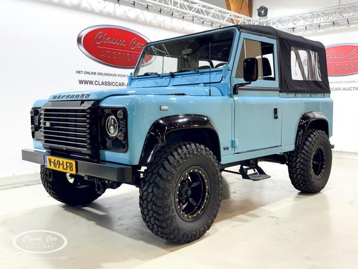 Land rover DEFENDER 90  - ONLINE AUCTION, Auto's, Oldtimers, Bedrijf, Land Rover, Benzine, Handgeschakeld, Geïmporteerd, Blauw