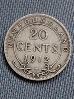 Newfoundland 20 Cent 1912 George V  - Zilver, Postzegels en Munten, Verzenden, Noord-Amerika, Losse munt, Zilver