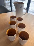 Vintage Driehoek Huizen Kan met Bekers, Keramiek, Overige typen, Ophalen of Verzenden, Zo goed als nieuw