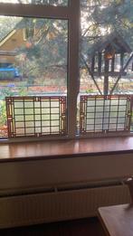 Twee identieke antieke glas in lood ramen, Antiek en Kunst, Ophalen