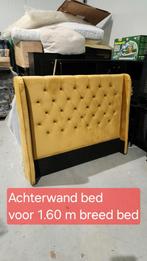Achterwand bed okergeel / goud geel, Ophalen, Zo goed als nieuw, Tweepersoons
