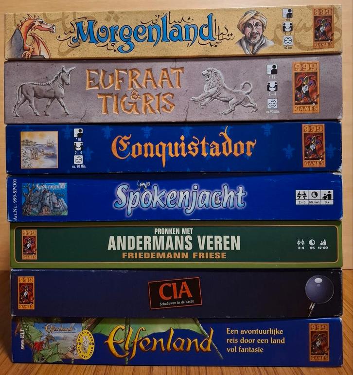 Collectie 999 Games oa Eufraat & Tigris CIA Morgenland, Hobby en Vrije tijd, Gezelschapsspellen | Bordspellen, Gebruikt, Een of twee spelers