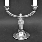 Kandelaar verchroomd - 2 arms, Huis en Inrichting, Woonaccessoires | Kandelaars en Kaarsen, Overige materialen, Gebruikt, Overige kleuren