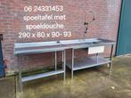 Super aanbieding vol rvs spoeltafel met spoeldouche, Huis en Inrichting, Ophalen, 75 cm of meer, Zo goed als nieuw, 200 cm of meer