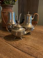 Antiek verzilverd koffie en thee servies, Antiek en Kunst, Antiek | Goud en Zilver, Ophalen of Verzenden, Zilver
