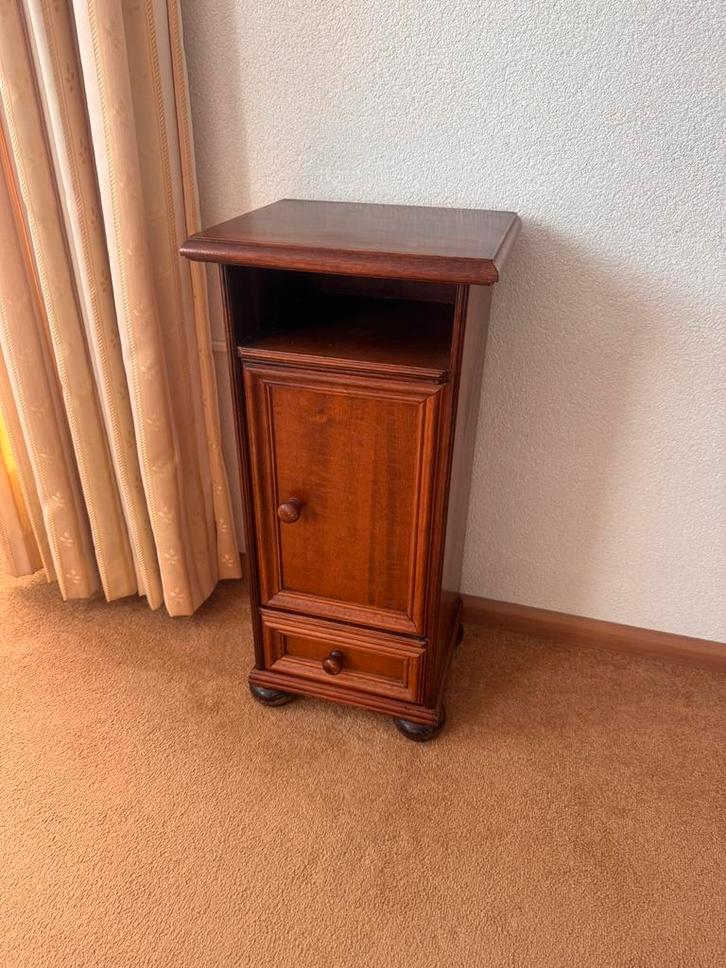 Houten kastje met deur en lade, Huis en Inrichting, Kasten | Dressoirs, Gebruikt, Minder dan 50 cm, 25 tot 50 cm, Met lade(s)