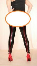 sexy lak legging met rode bies XS 32, Verzenden, Nieuw, Maat 34 (XS) of kleiner, Zwart