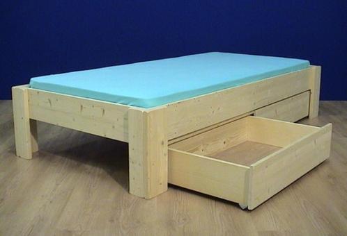 AANBIEDING massief houten 1-persoonsbed BAS met 2 laden, Kinderen en Baby's, Kinderkamer | Bedden, Nieuw, 180 cm of meer, 85 tot 100 cm