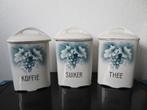 mooie antieke porseleinen koffie/thee/suiker bussen, Antiek en Kunst, Ophalen of Verzenden