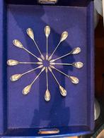 Complete set van 12 zilveren koffielepeltjes in cassette, Antiek en Kunst, Ophalen of Verzenden