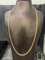 Prachtige 14 karaats gouden platte koningsketting bicolor, Ophalen of Verzenden, Goud