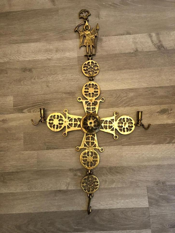 Groot Byzantijns Koperen Kruis, Antiek en Kunst, Antiek | Religie, Ophalen of Verzenden