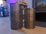 Set van grote metalen windlichten, Huis en Inrichting, Lampen | Tafellampen, Ophalen, Zo goed als nieuw, Metaal, Modern