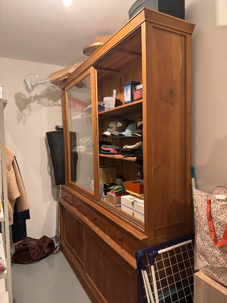 Teakhouten Apothekerskast / Buffetkast moet weg!!, Huis en Inrichting, Kasten | Buffetkasten, Zo goed als nieuw, 200 cm of meer