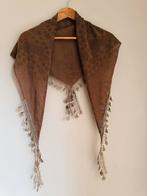 Prachtige bruine omslagdoek / sjaal, Ophalen of Verzenden, Zo goed als nieuw, Sjaal