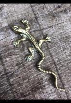 Beestje v messing, geel koper. Salamander, hagedis of gekko?, Antiek en Kunst, Ophalen of Verzenden
