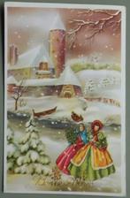 Dickens stijl 13 - vrouwen buiten de stad - kerst jaren 50, Ophalen of Verzenden, 1940 tot 1960, Gelopen, Feest(dag)