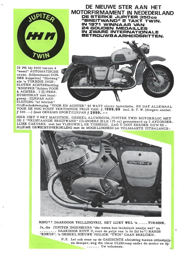 Jupiter 350 cc folder motor (jp), Motoren, Ophalen of Verzenden, Overige merken