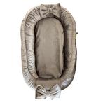 Babynestje Velvet luxury taupe bruin/grijs strik, Verzenden, Nieuw, Overige typen
