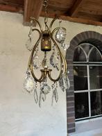 Vintage kroonluchter met kristallen, Huis en Inrichting, Lampen | Kroonluchters, Ophalen of Verzenden, Gebruikt, Metaal