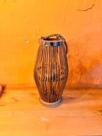 Windlicht bamboe hout, Huis en Inrichting, Woonaccessoires | Kandelaars en Kaarsen, Ophalen of Verzenden, Hout, 25 tot 50 cm