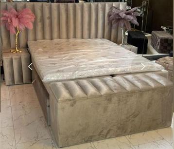 Boxspring Swiss Comfort - Compleet taupe velvet 180x200 beschikbaar voor biedingen