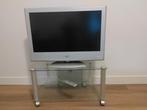 Glazen tv meubel inclusief JVC TV, Ophalen, Gebruikt, 25 tot 50 cm, Minder dan 100 cm