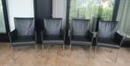 4x Bert Plantagie Designer Eetkamerstoelen - Zwart, Huis en Inrichting, Stoelen, Ophalen, Zwart, Zo goed als nieuw, Metaal