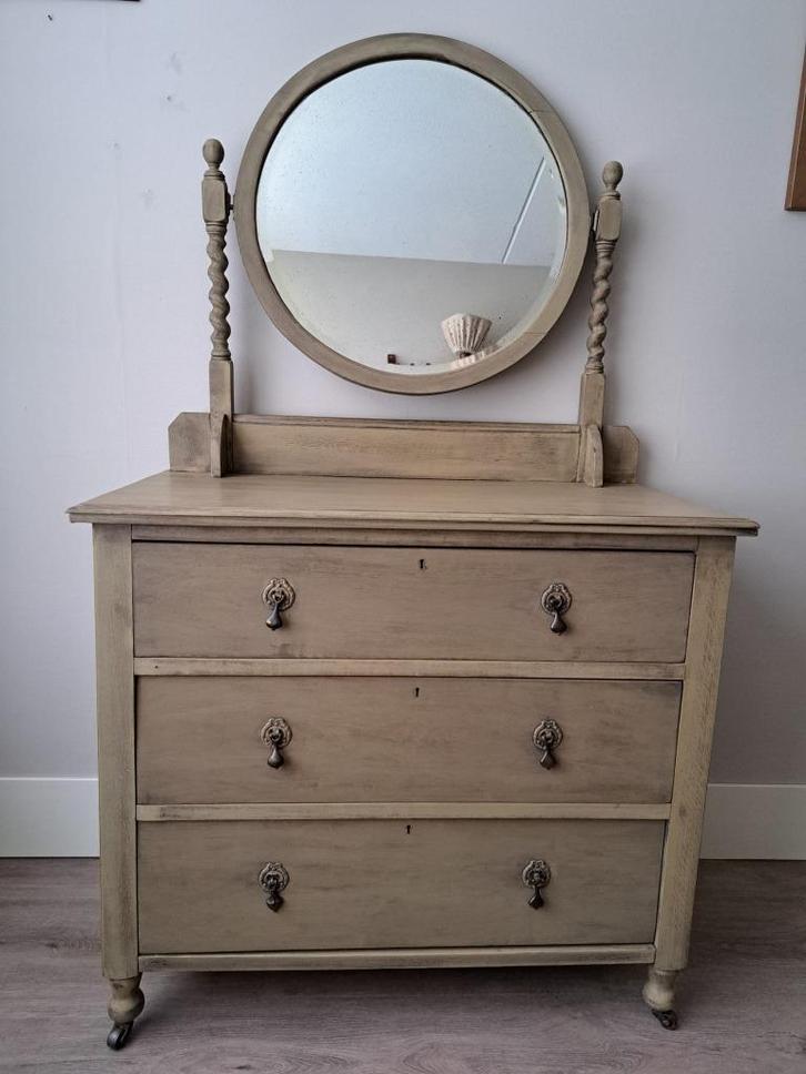 Commode met spiegel, Antiek en Kunst, Antiek | Meubels | Kasten, Ophalen