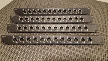 12 x Neutrik 3 polige XLR male 19" paneel beschikbaar voor biedingen