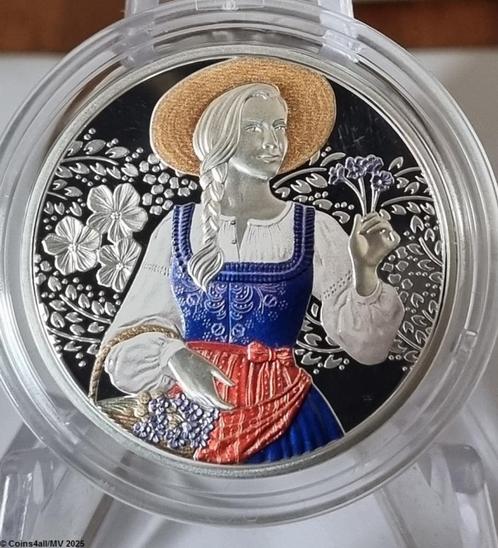 OOSTENRIJK 10 EURO 2025 "AUFDIRNDL - LINNEN", PROOF, AG 925, Postzegels en Munten, Munten | Europa | Euromunten, Setje, 10 euro