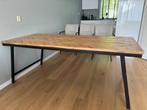 Visgraat teakhout eettafel 200 x 90 cm, Huis en Inrichting, Ophalen, Gebruikt, Teakhout, 200 cm of meer