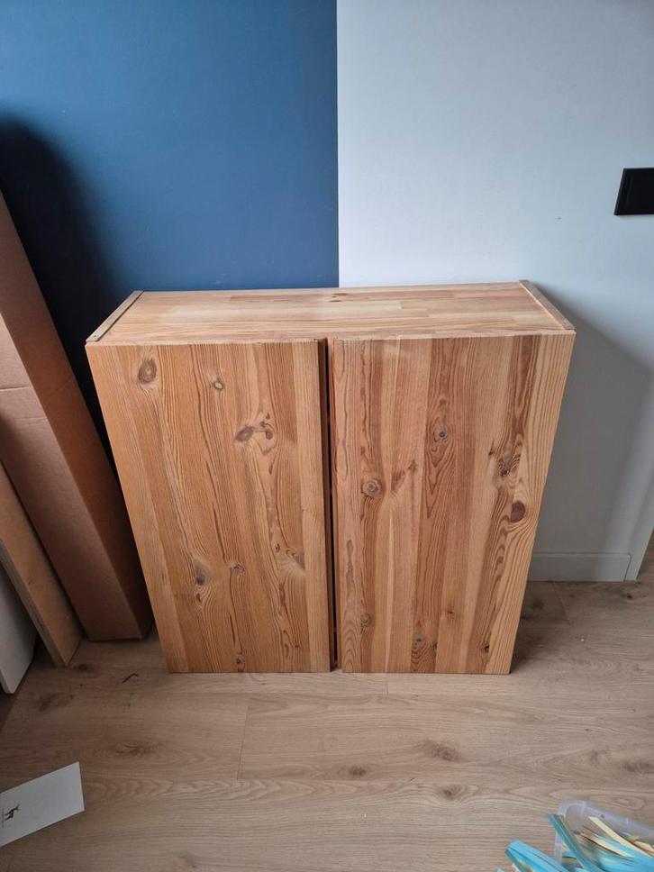 Houten kast met deuren (Ikea Ivar), Huis en Inrichting, Kasten | Kledingkasten, Gebruikt, 100 tot 150 cm, 50 tot 100 cm, 25 tot 50 cm